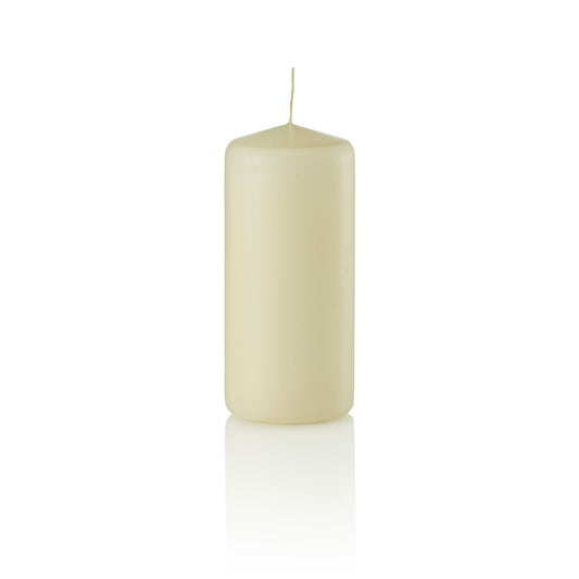 2 x 4.5 Pillar Candles, Ivory, Unscented, Set of 36-pillar candles-TableTopLighting.com