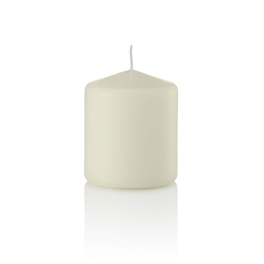 3 x 3 1/2 Pillar Candles, Ivory, Unscented, Set of 12-pillar candles-TableTopLighting.com