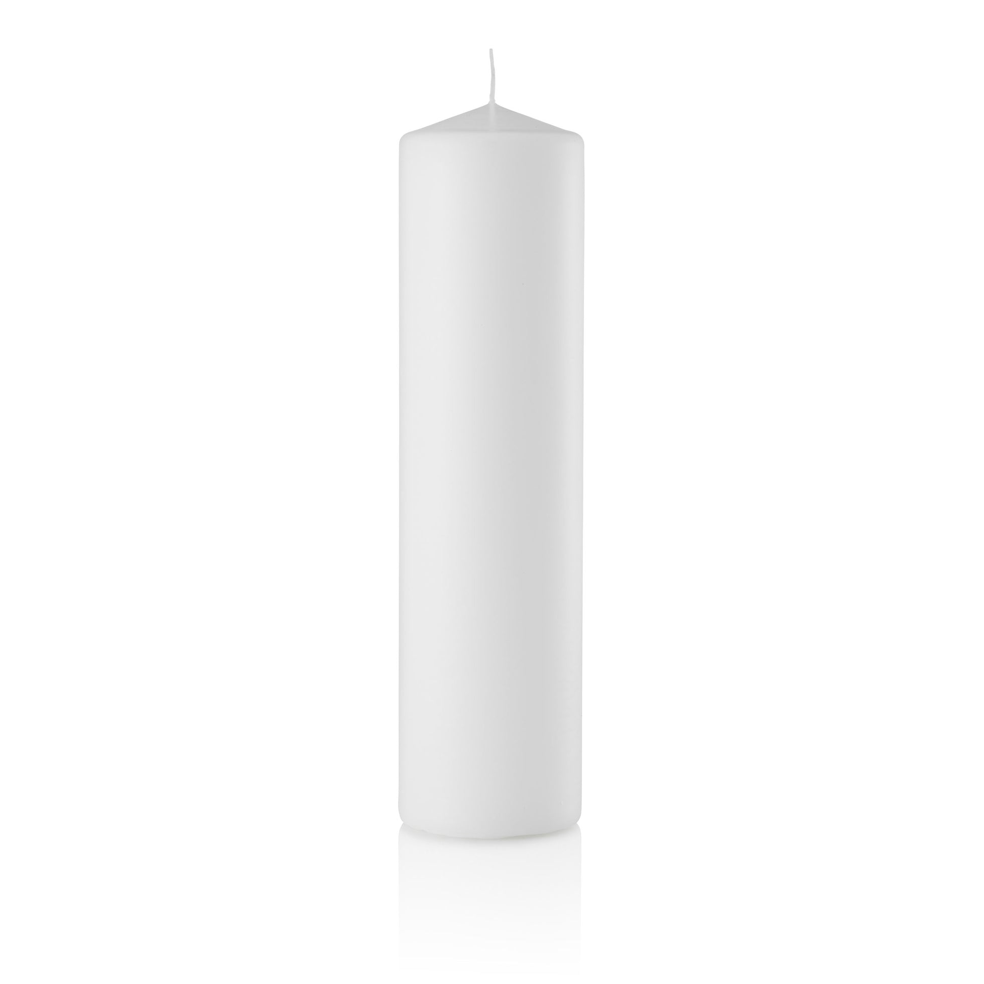 3 x 11 Pillar Candles, White, Unscented, Set of 12-pillar candles-TableTopLighting.com