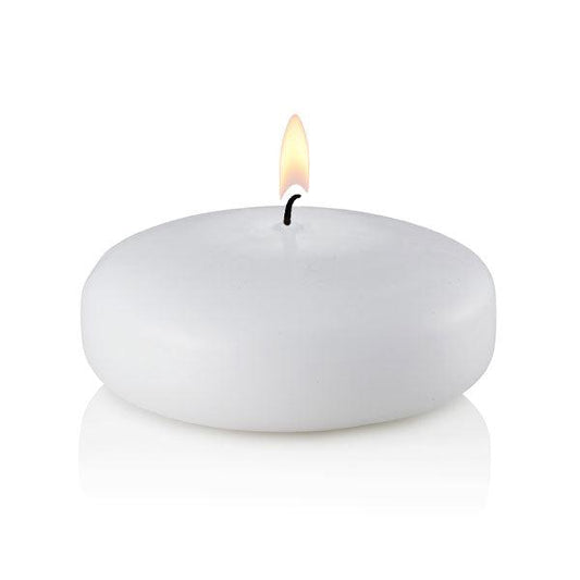 Large 3" Floating Candles, White, Unscented, Set of 72-floating candles-TableTopLighting.com