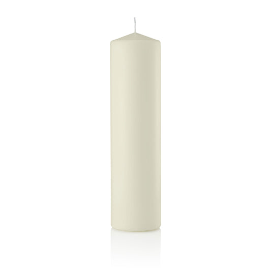 3 x 11 Pillar Candles, Ivory, Unscented, Set of 12-pillar candles-TableTopLighting.com