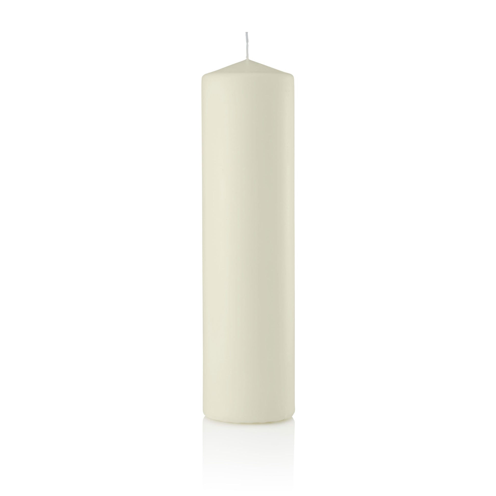 3 x 9 Pillar Candles, Ivory, Unscented, Set of 12-pillar candles-TableTopLighting.com
