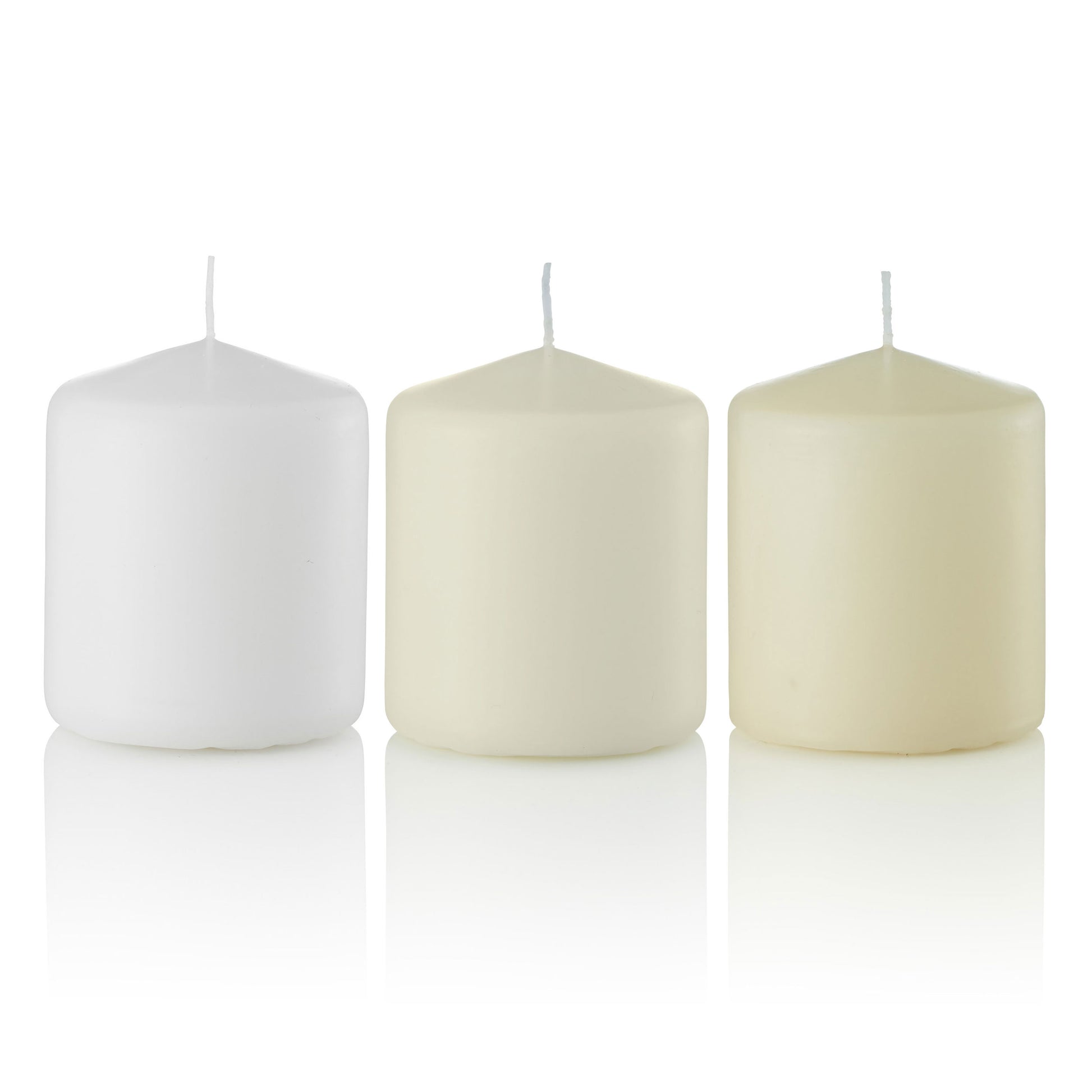3 x 3 1/2 Pillar Candles, Unscented, Bulk Set of 12-pillar candles-TableTopLighting.com