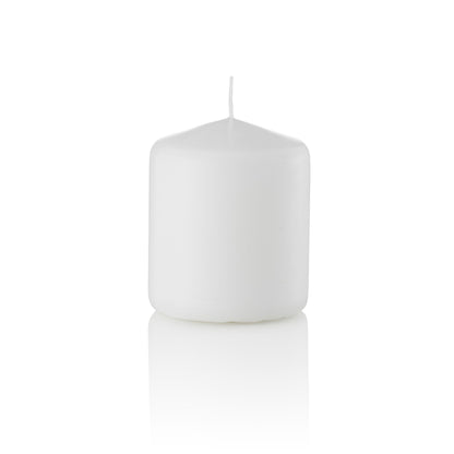 3 x 3 1/2 Pillar Candles, Unscented, Bulk Set of 12-pillar candles-White-TableTopLighting.com