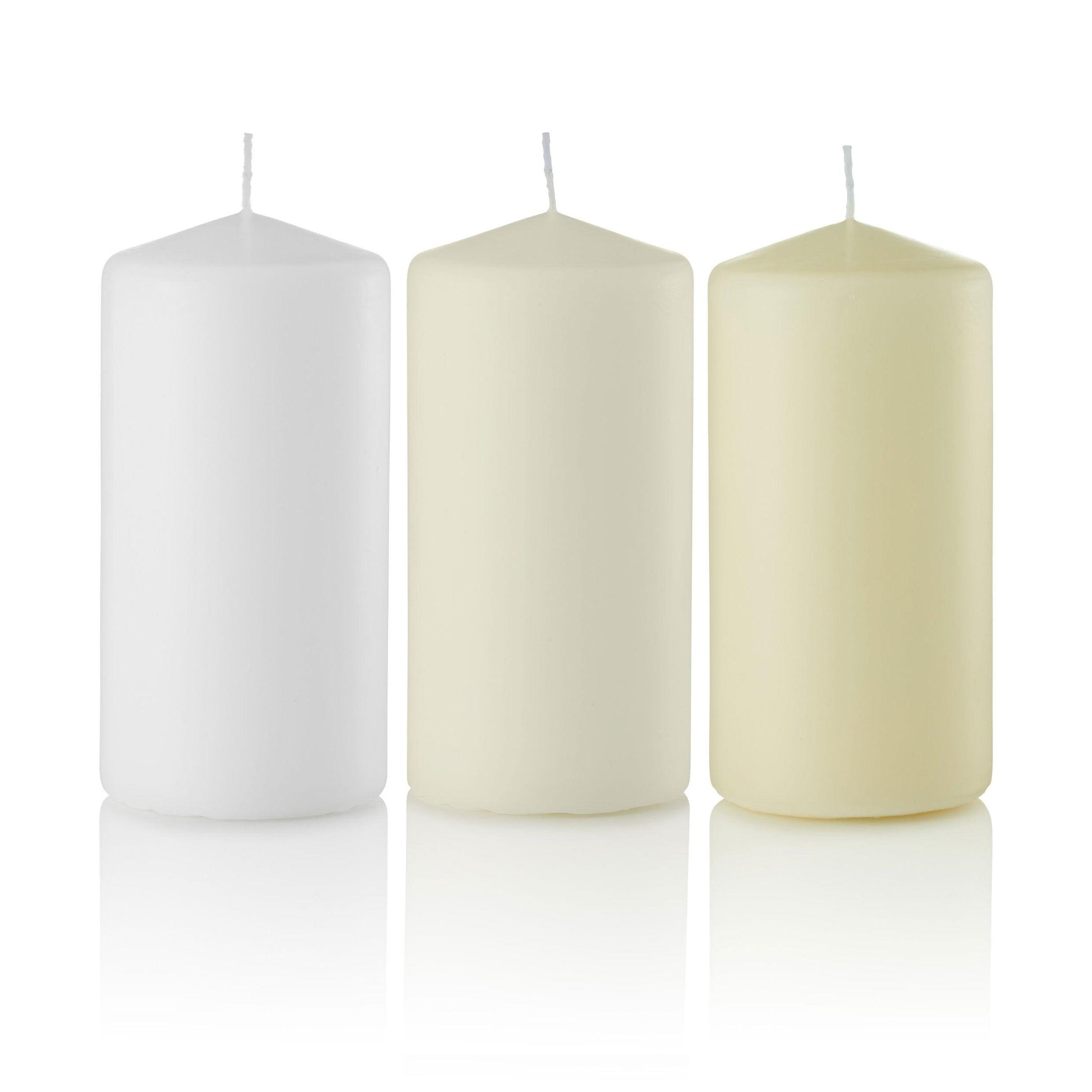3 x 6 Pillar Candles, Unscented, Bulk Set of 12 – TableTop Lighting