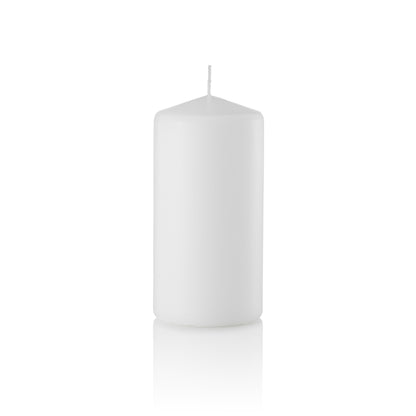 3 x 6 Pillar Candles, White, Unscented, Set of 12-pillar candles-TableTopLighting.com