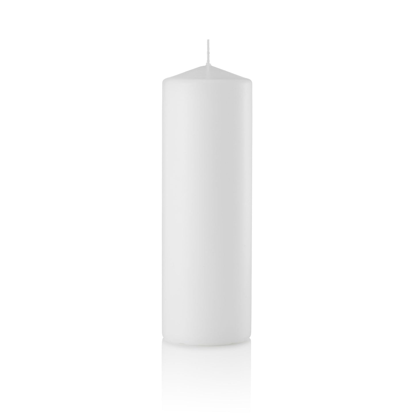 3 x 9 Pillar Candles, White, Unscented, Set of 12-pillar candles-TableTopLighting.com