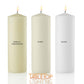 3 x 9 Pillar Candles, Ivory, Unscented, Set of 12-pillar candles-TableTopLighting.com
