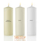 3 x 9 Pillar Candles, Vanilla, Unscented, Set of 12-pillar candles-TableTopLighting.com