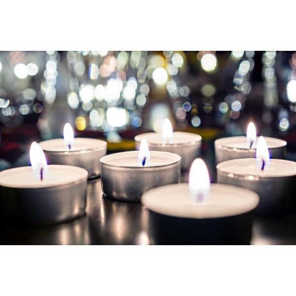 5 Hour Tealight Candles in Metal Cups, White, Unscented, Set of 500-tealight candles-TableTopLighting.com