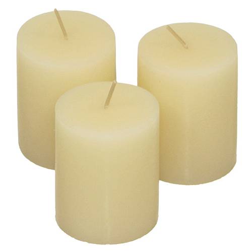 2 x 2.5 Inch Mini Pillar Candles, Vanilla Scented, Ivory, Set of 36-pillar candles-TableTopLighting.com